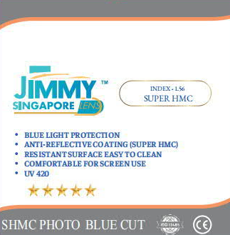 Mặt trước bao bì gốc 1.56 SHMC Photo Blue Cut